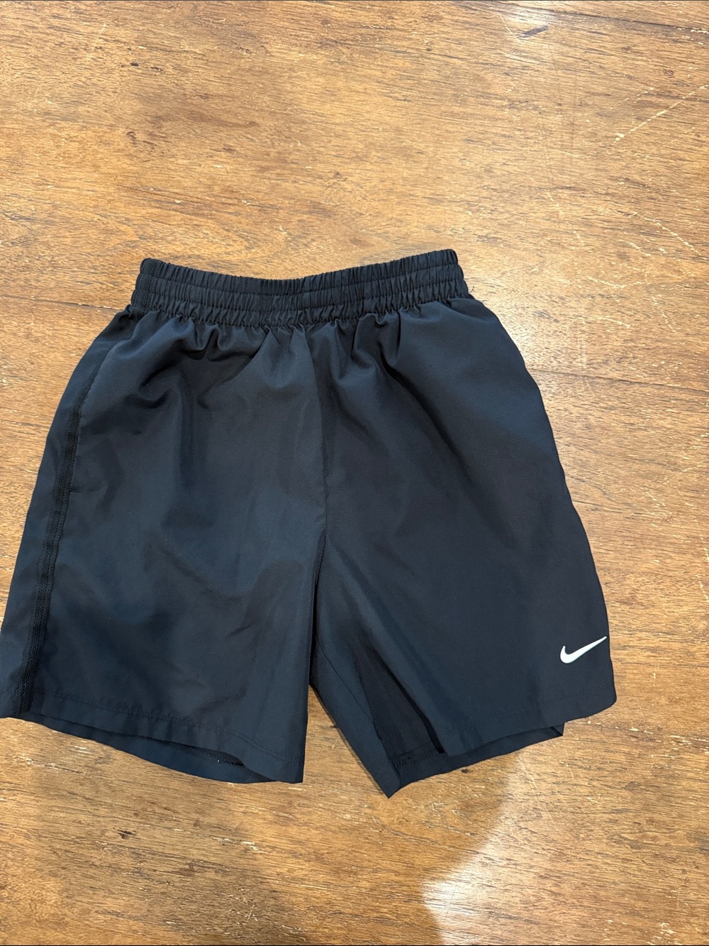 Nike Black Kids Athletic Shorts with White Swoosh